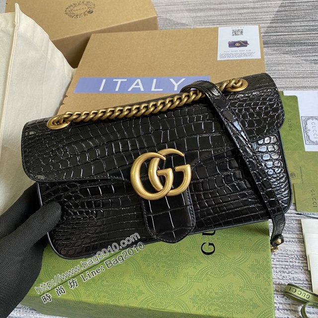 Gucci新款全皮女包 古馳Marmont系列小號鏈條肩背包 Gucci經典款斜挎女包 443497  ydg3208